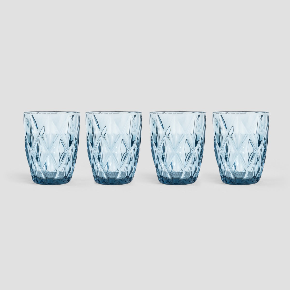 LUNNA Blue Glass Set - 4 Pieces, 0.28L Each
