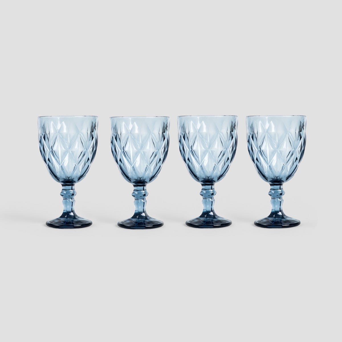LUNNA Blue Glass Set - 4 Pieces, 0.34L Each