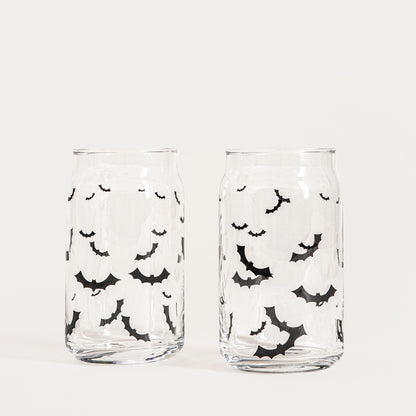 GHOST TOWN Glass Set with Bat Motifs, 2 pcs, 0.32L