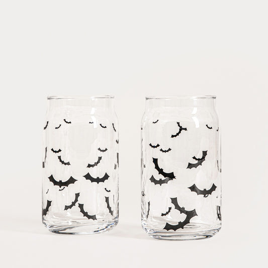 GHOST TOWN Glass Set with Bat Motifs, 2 pcs, 0.32L