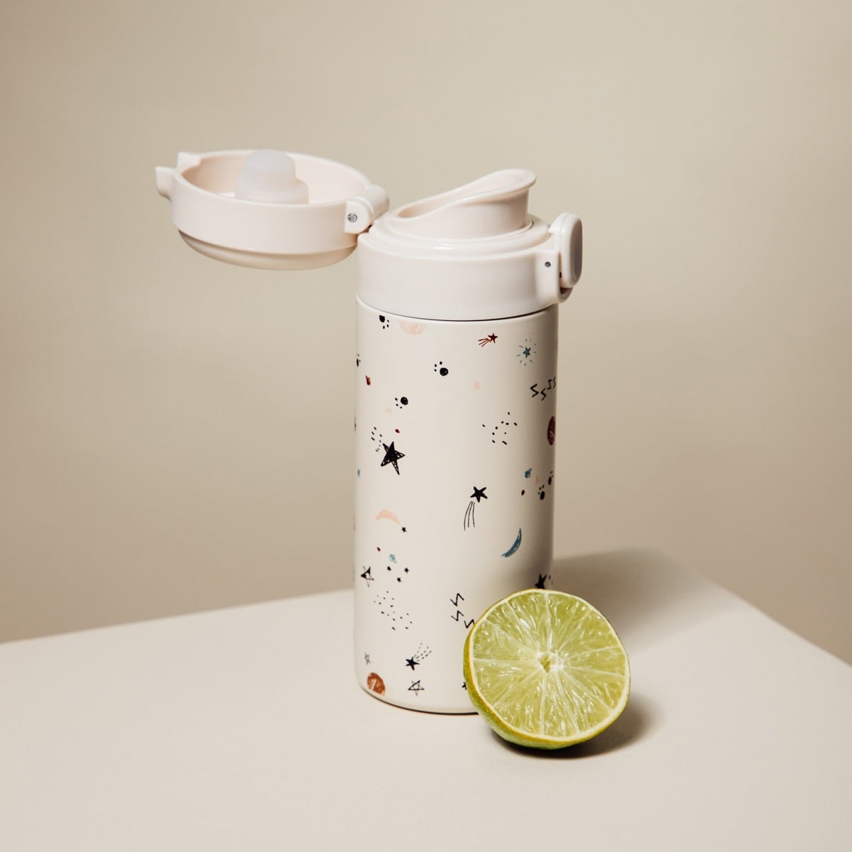 SPACEKID Cream Thermos 340ml - Leakproof Thermal Mug