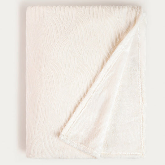 EMBER Ecru Pattern Blanket 150x200 cm