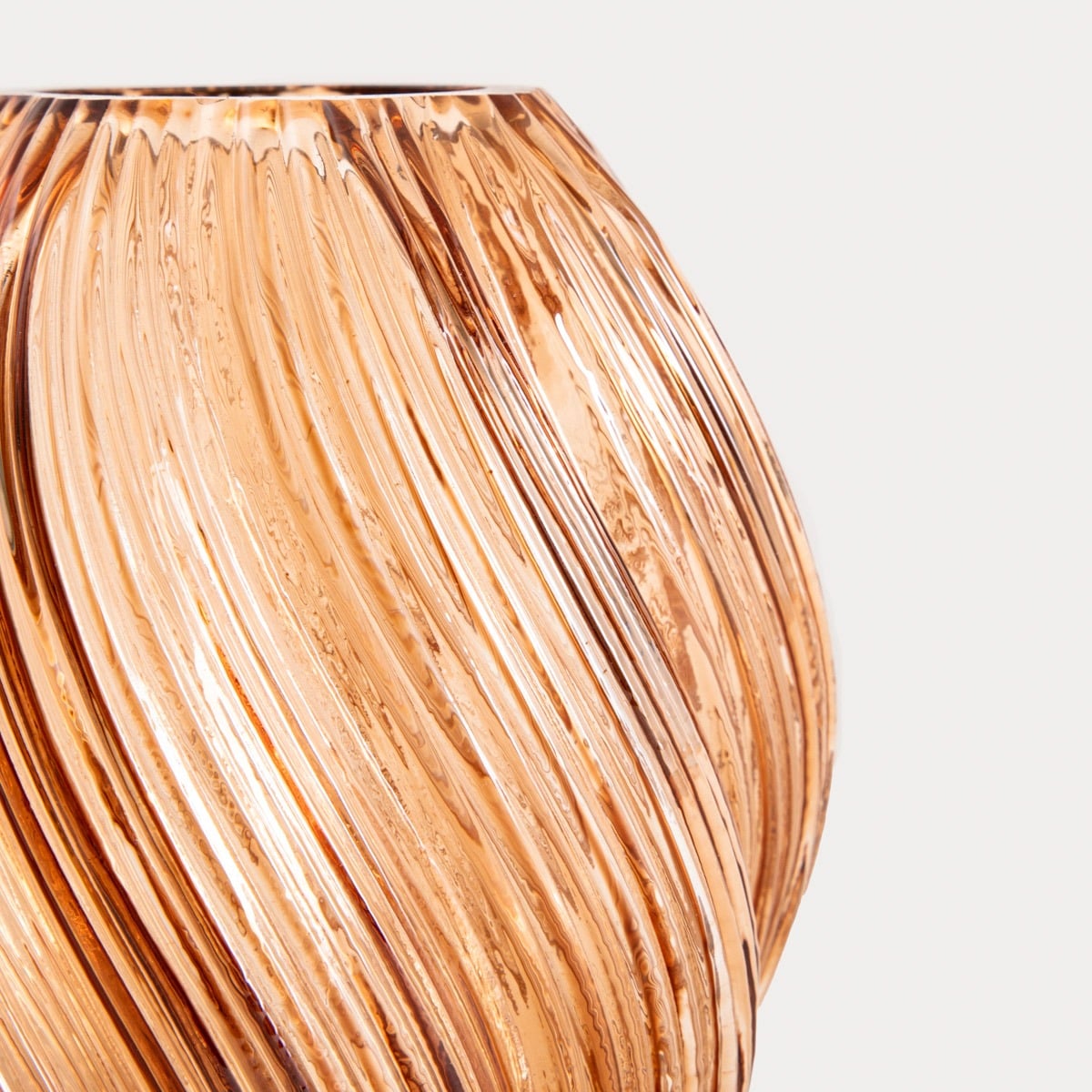Swirl Glass Twisted Brown Vase 17x21 cm