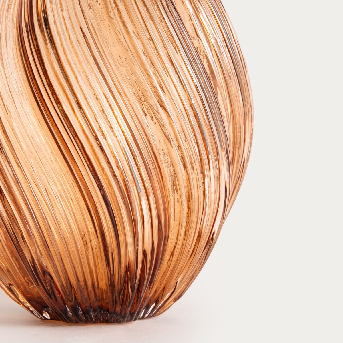 Swirl Glass Twisted Brown Vase 17x21 cm