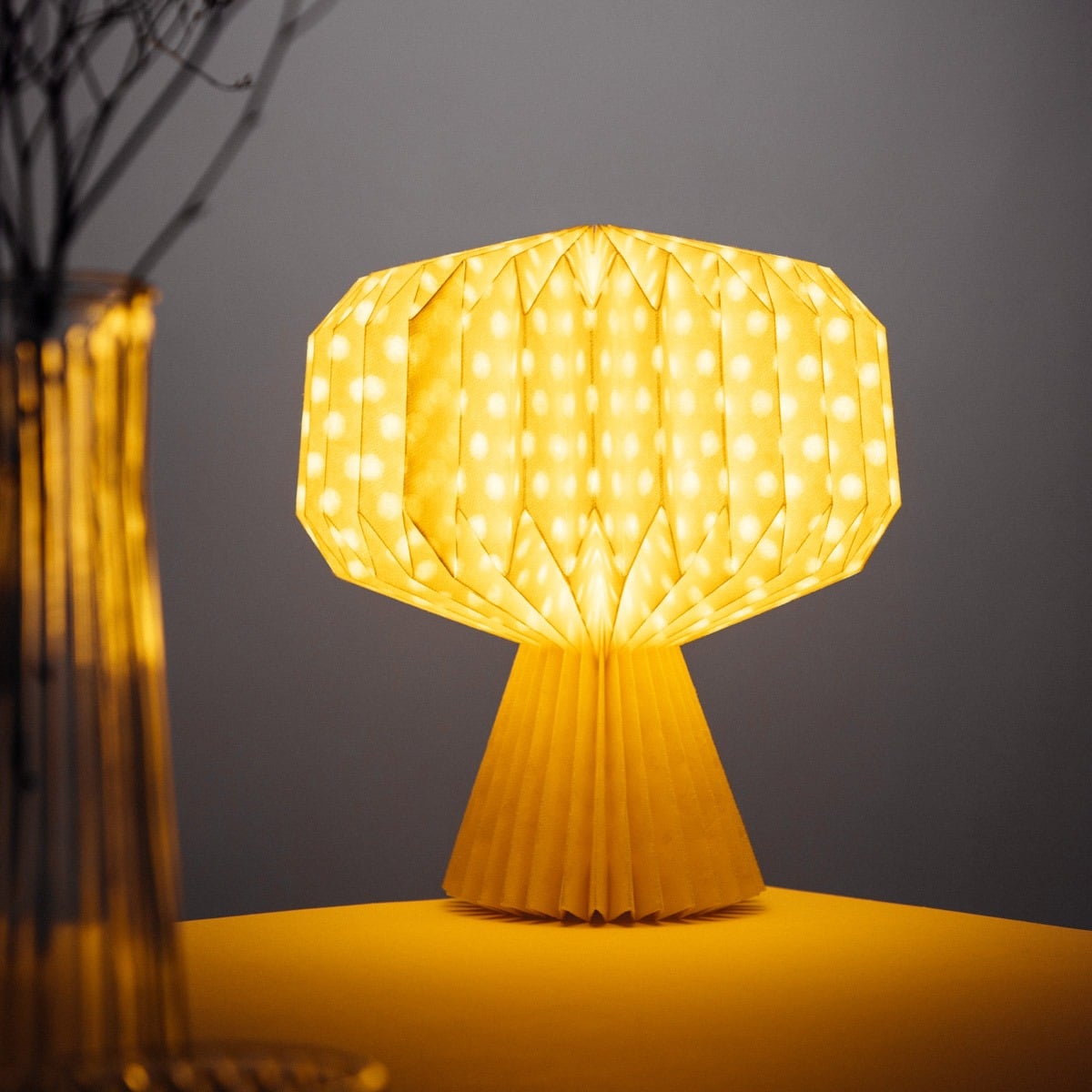 Lampka GALLA Paper Table Lamp - Geometric Dotted Design, 17x30x30cm