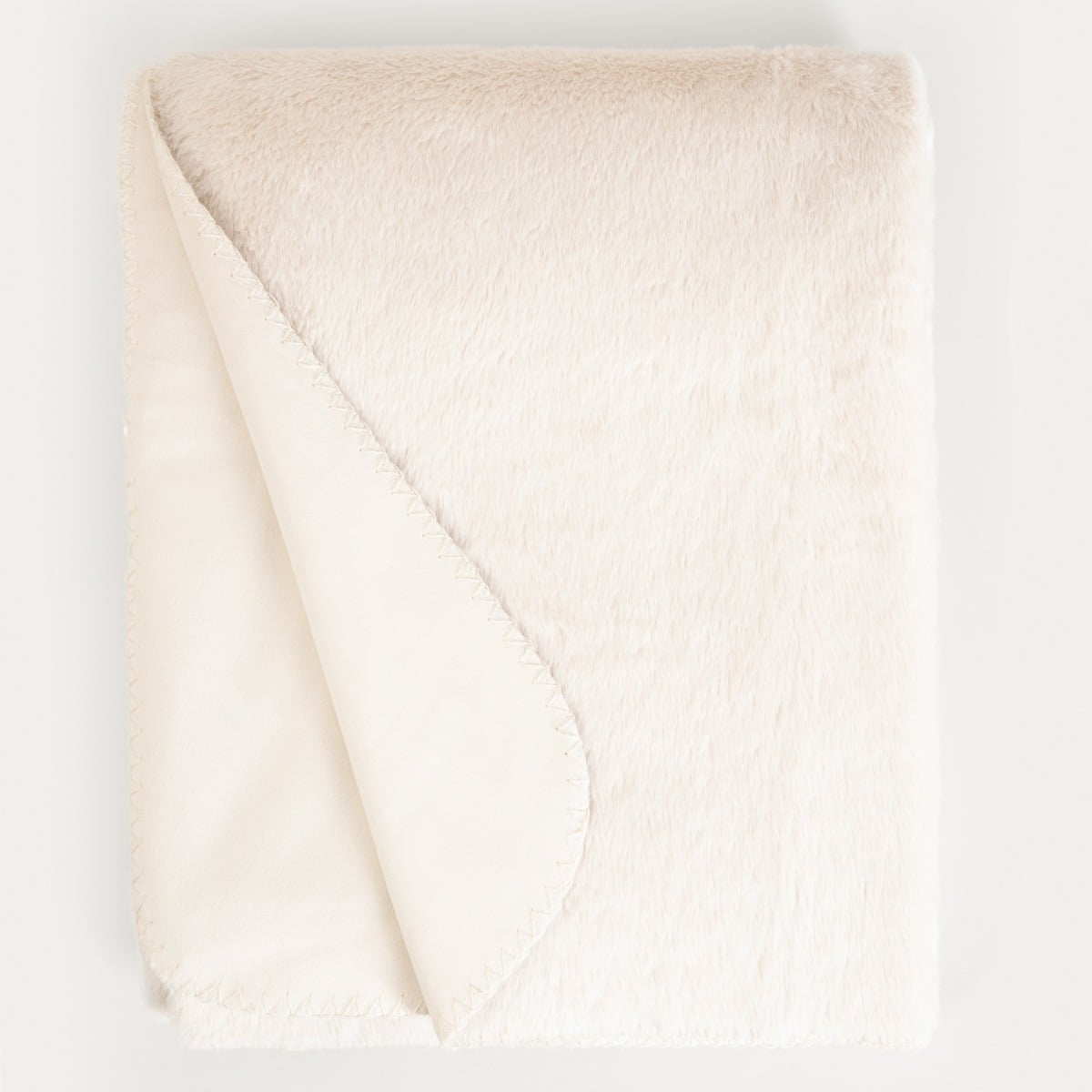New Clumsy Beige Imitation Rabbit Fur Blanket 150x200 cm