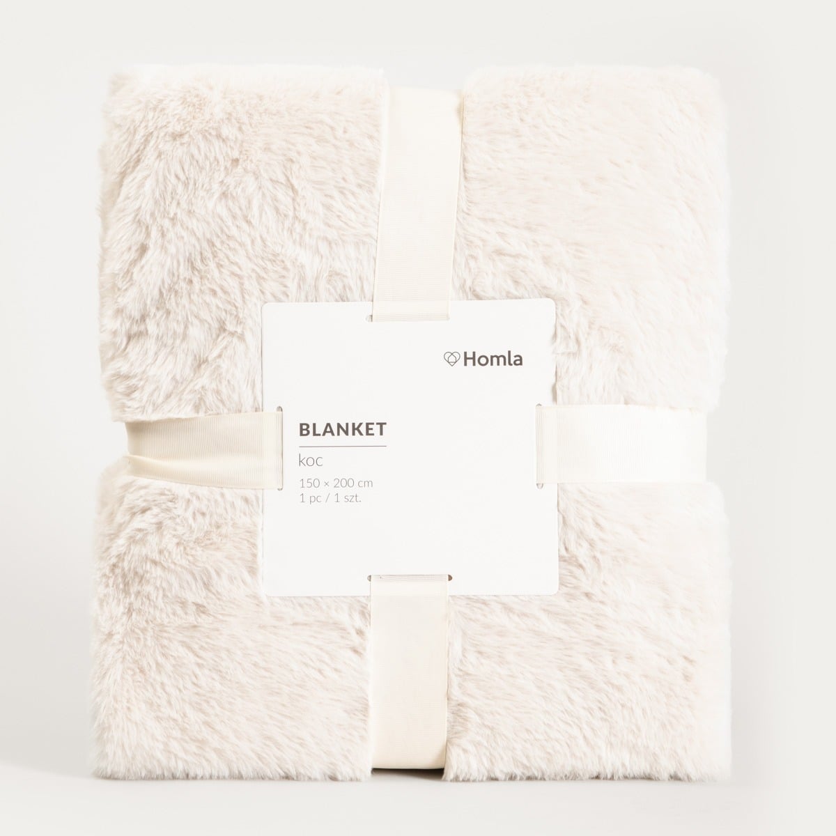 New Clumsy Beige Imitation Rabbit Fur Blanket 150x200 cm