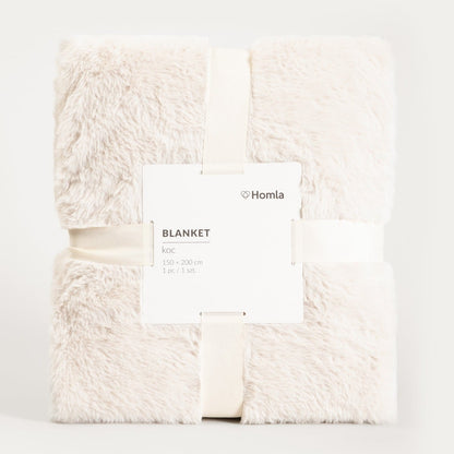 New Clumsy Beige Imitation Rabbit Fur Blanket 150x200 cm