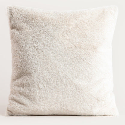 NEW CLUMSY Beige Imitation Rabbit Fur Pillowcase 45x45 cm