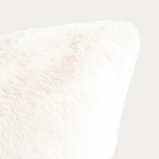 NEW CLUMSY Beige Imitation Rabbit Fur Pillowcase 45x45 cm