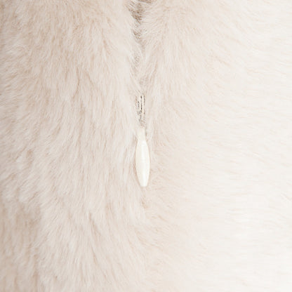NEW CLUMSY Beige Imitation Rabbit Fur Pillowcase 45x45 cm