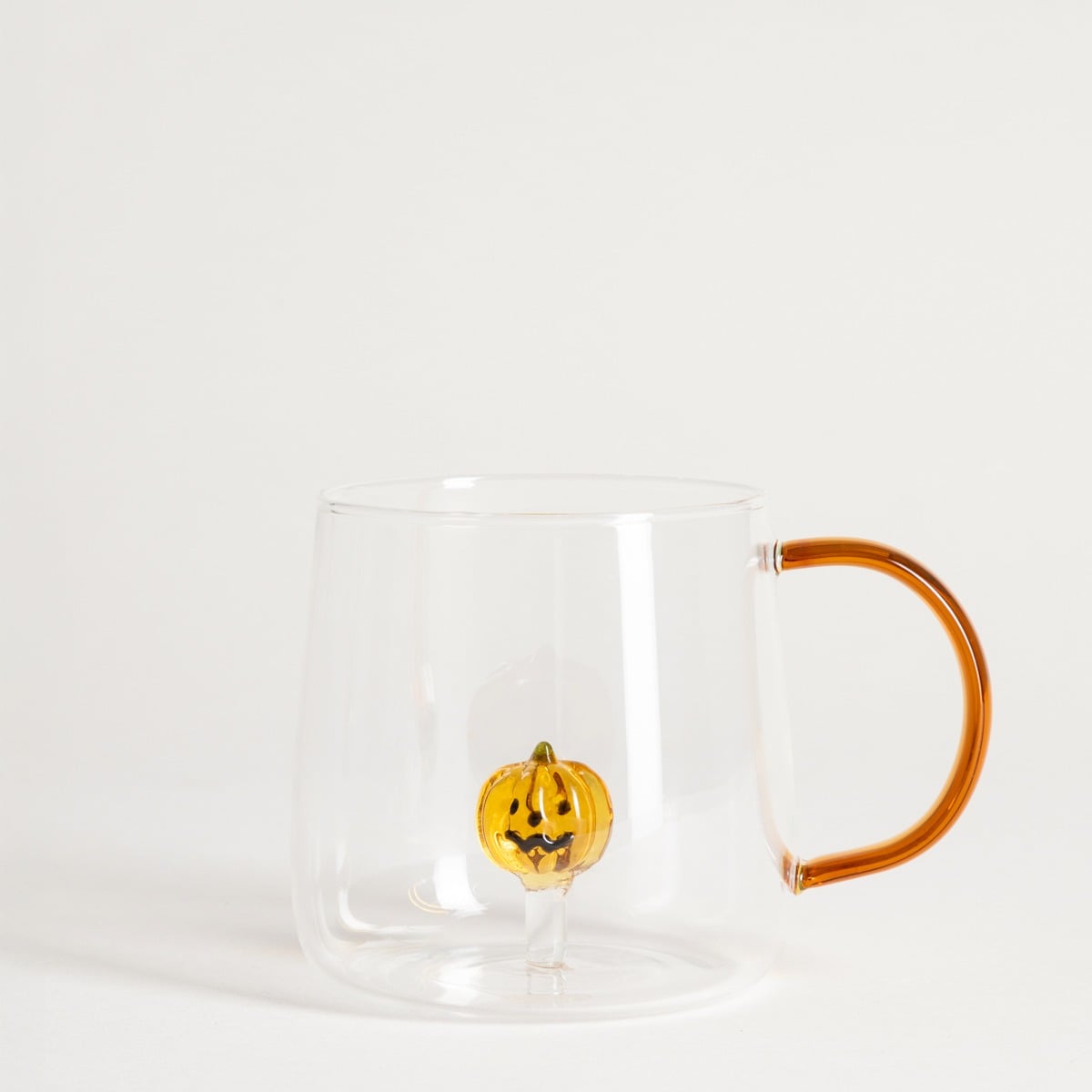 Pumpkin Glass Mug with Handle 470ml