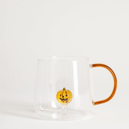Pumpkin Glass Mug with Handle 470ml