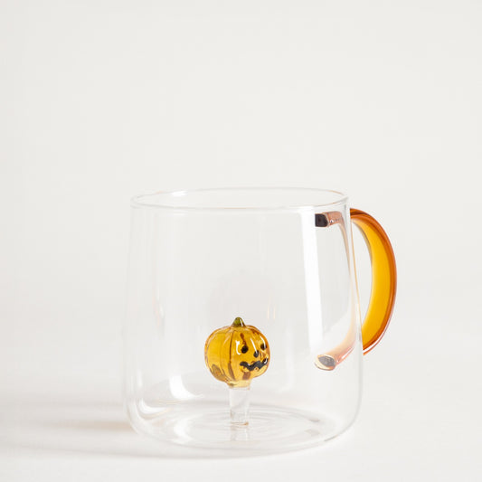 Pumpkin Glass Mug with Handle 470ml