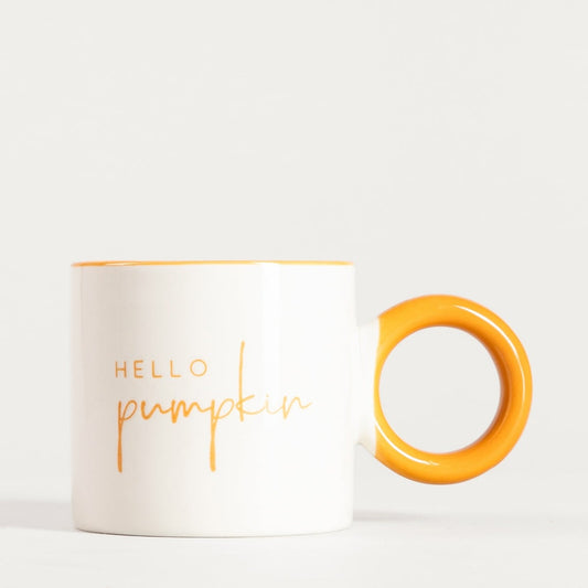 LUKON Ceramic Mug with Orange Handle Hello Pumpkin 0.3L
