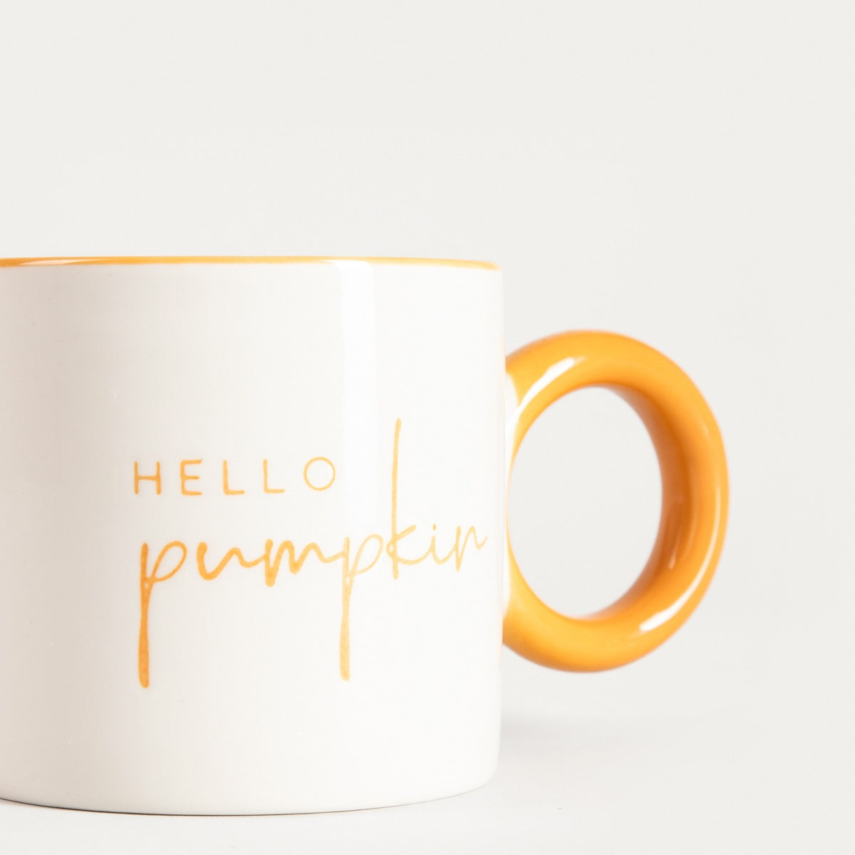 LUKON Ceramic Mug with Orange Handle Hello Pumpkin 0.3L