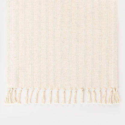 PANSY Table Runner with Ecru Tassels 40x160 cm