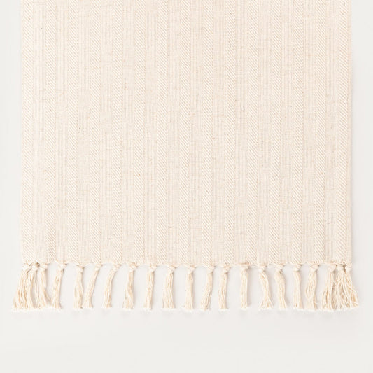 PANSY Table Runner with Ecru Tassels 40x160 cm