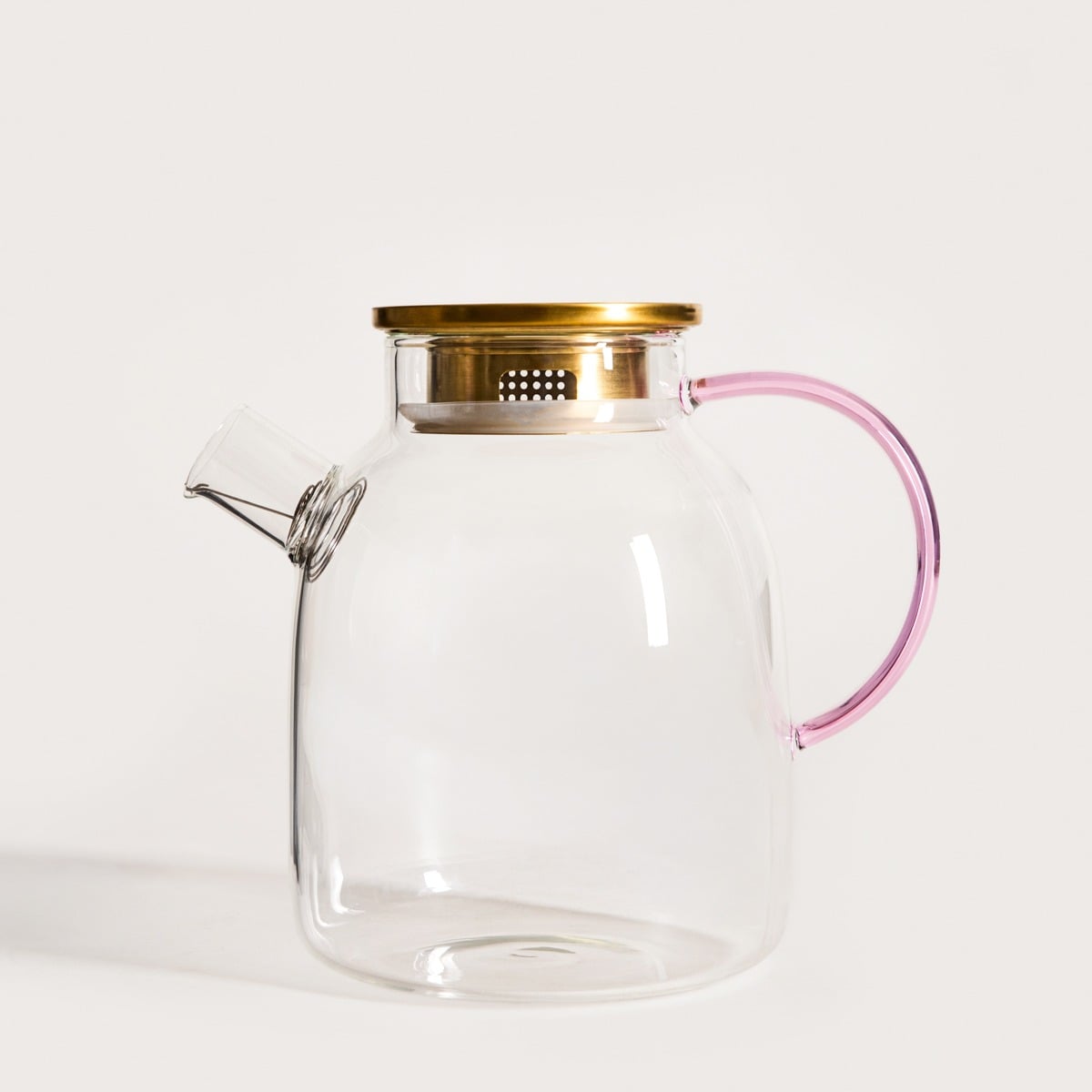 KUBBE Jug with Pink Handle and Golden Lid - 1.8L