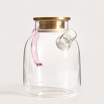 KUBBE Jug with Pink Handle and Golden Lid - 1.8L