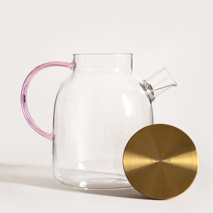 KUBBE Jug with Pink Handle and Golden Lid - 1.8L