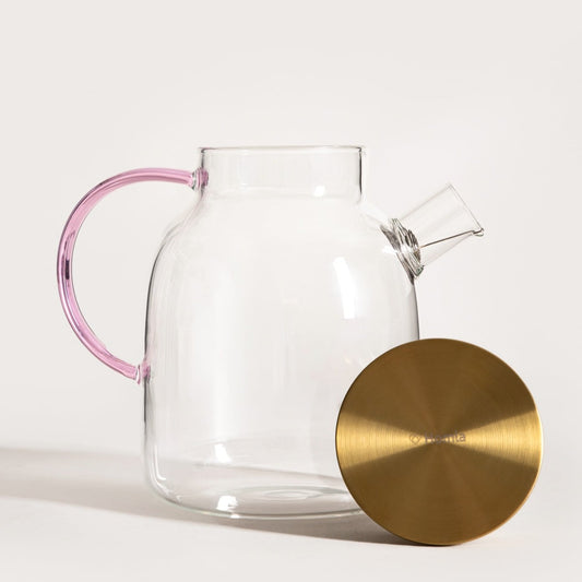 KUBBE Jug with Pink Handle and Golden Lid - 1.8L