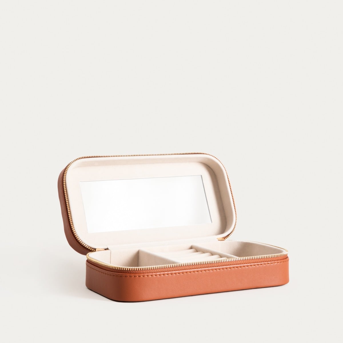 RINAS Brown Herringbone Jewelry Box Large 20.5x10.5x6 cm