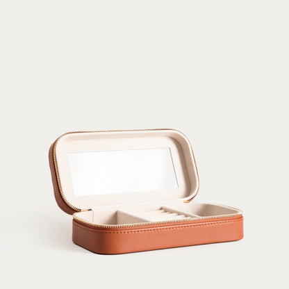 RINAS Brown Herringbone Jewelry Box Large 20.5x10.5x6 cm