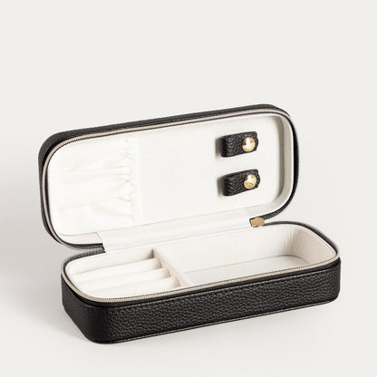 LINAS Eco Leather Jewellery Box Black 17.5x8x5 cm
