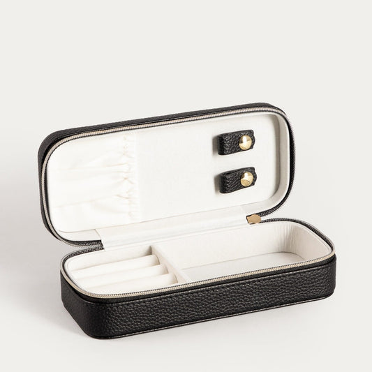 LINAS Eco Leather Jewellery Box Black 17.5x8x5 cm