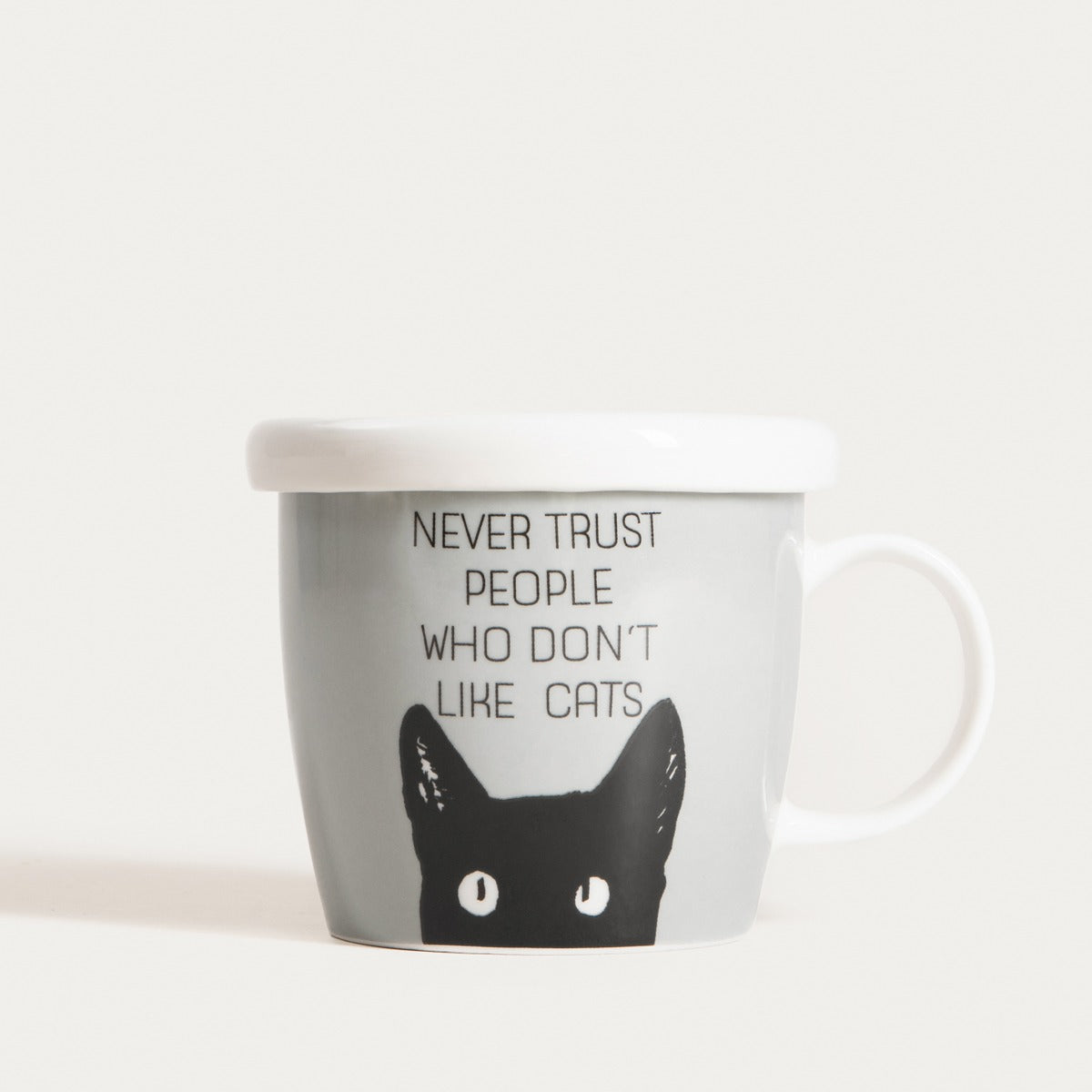 KIKI Ceramic Mug with Lid and Black Cat Design 0.3L