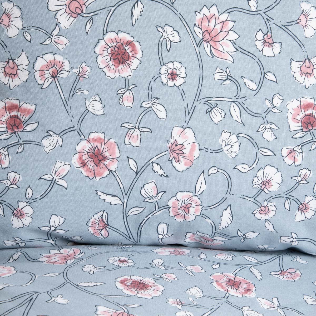 JULIA Cotton Bedding Set with Floral Frill - 140x200 cm