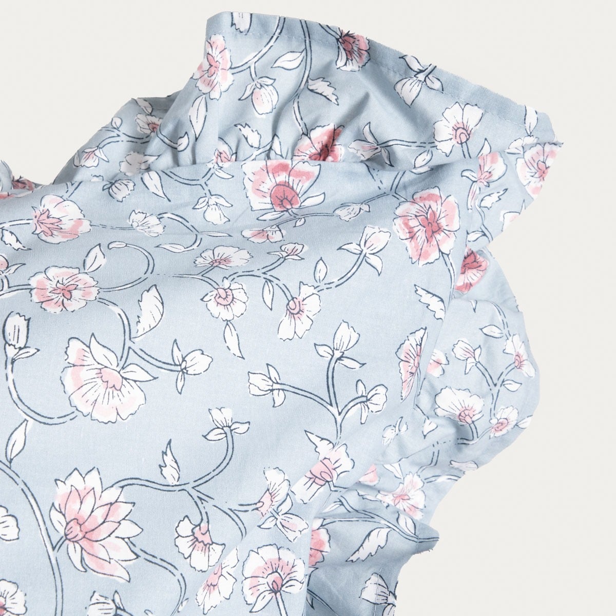 JULIA Cotton Bedding Set with Floral Frill - 140x200 cm