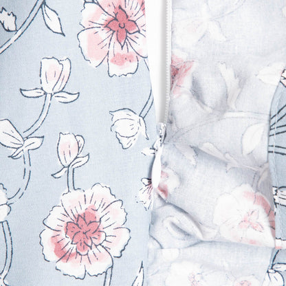 JULIA Cotton Bedding Set with Floral Frill - 140x200 cm