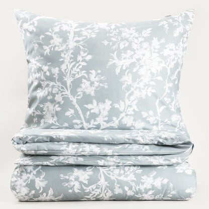 BLOSSOM Blue Floral Microfibre Bedding Set 160x200 cm