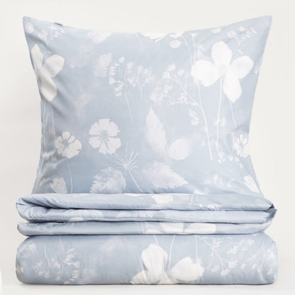 BLOSSOM Blue Floral Microfibre Bedding Set 220x200 cm