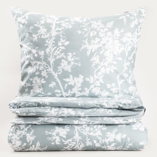 BLOSSOM Microfibre Blue Floral Bedding Set 140x200 cm