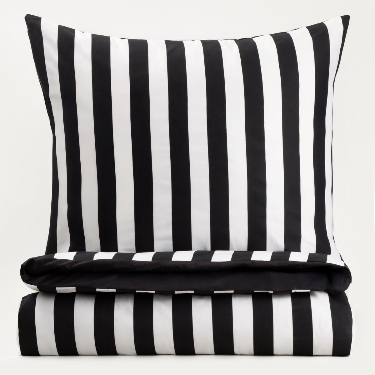 RAYAS Microfibre Bedding Set with Black and White Stripes 220x200 cm