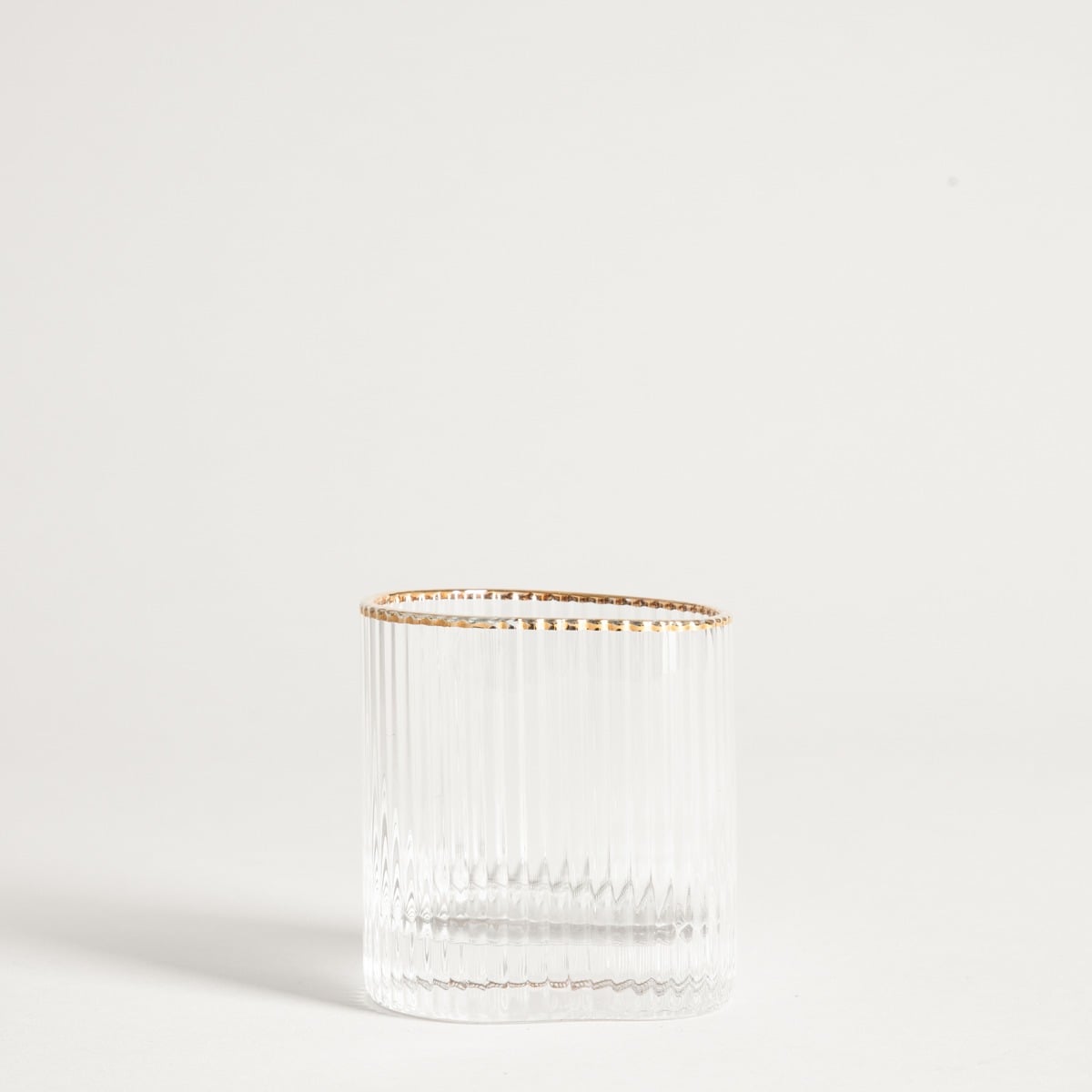 LYNN Irregularly Shaped Vodka Glass 0.07L with Gold Rim