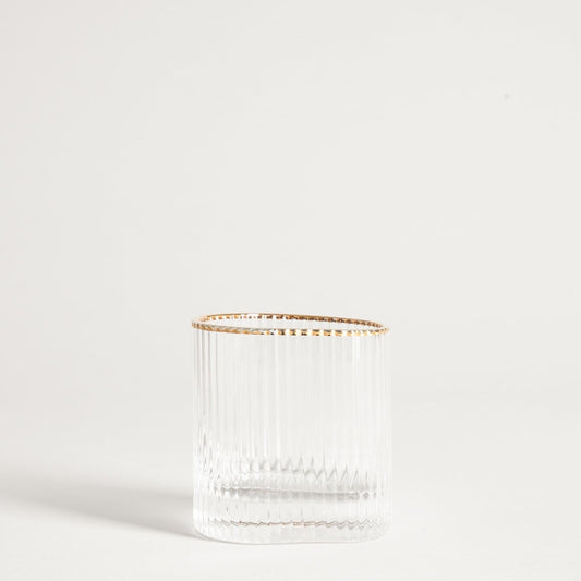 LYNN Irregularly Shaped Vodka Glass 0.07L with Gold Rim
