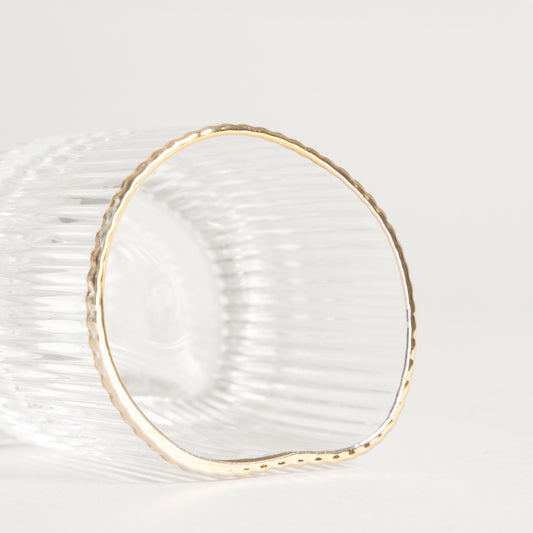 LYNN Irregularly Shaped Vodka Glass 0.07L with Gold Rim