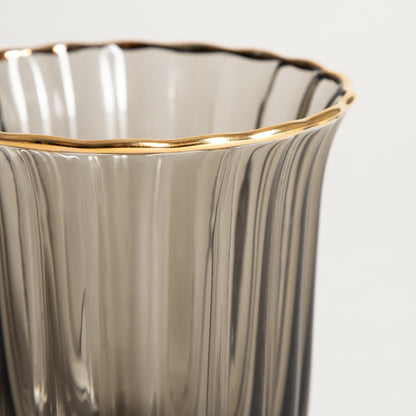SCURO Fluted Glass Mug with Gold Rim 0.22L