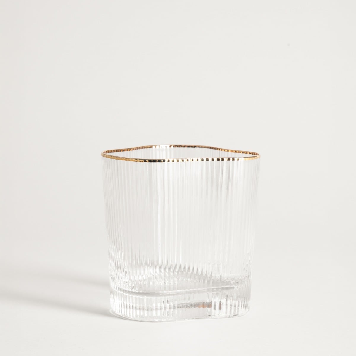 LYNN Irregular Shaped Glass Mug 0.35L with Gold Rim