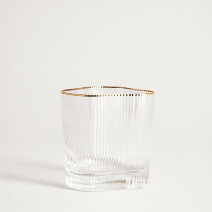 LYNN Irregular Shaped Glass Mug 0.35L with Gold Rim