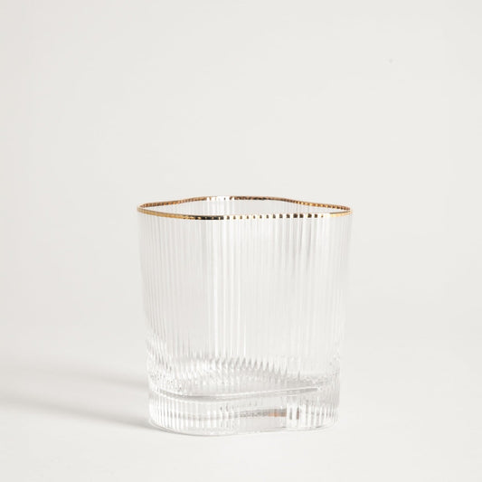 LYNN Irregular Shaped Glass Mug 0.35L with Gold Rim