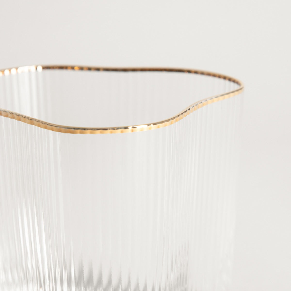 LYNN Irregular Shaped Glass Mug 0.35L with Gold Rim