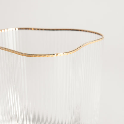 LYNN Irregular Shaped Glass Mug 0.35L with Gold Rim