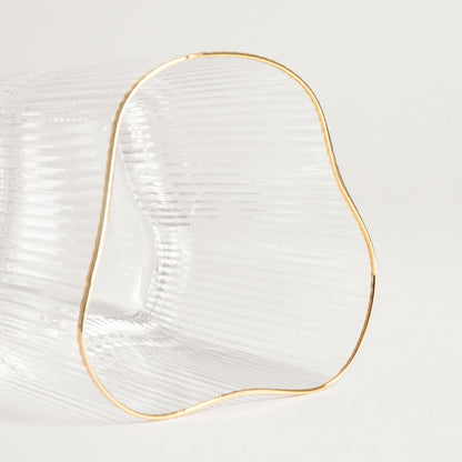 LYNN Irregular Shaped Glass Mug 0.35L with Gold Rim