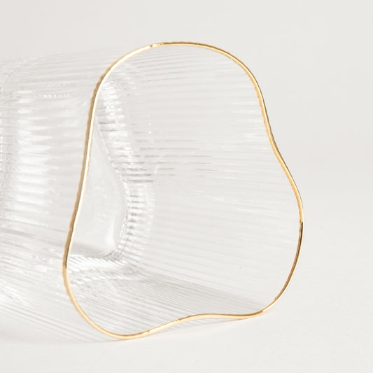 LYNN Irregular Shaped Glass Mug 0.35L with Gold Rim