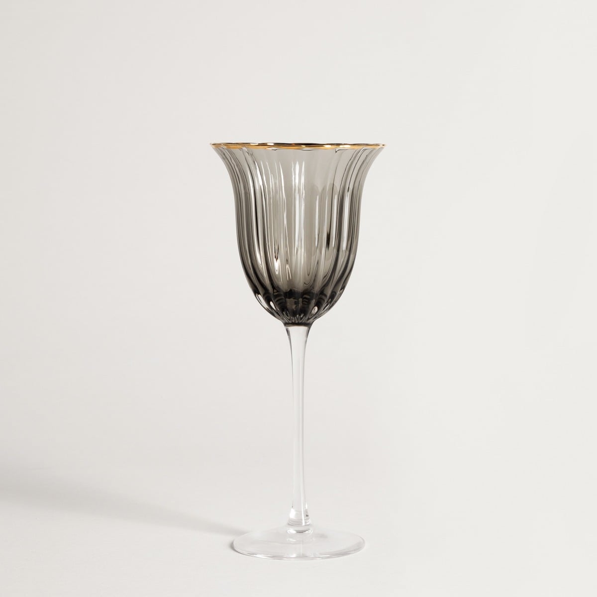 SCURO Black Wine Glass with Gold Rim 0.45L